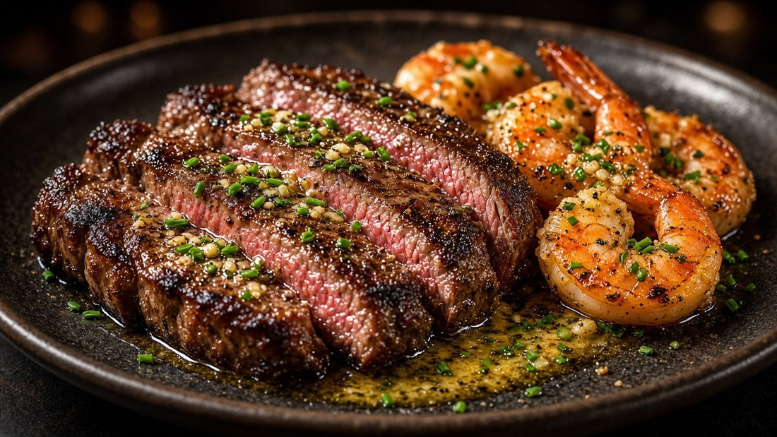 Garlic butter steak seasoned with White Gold rub