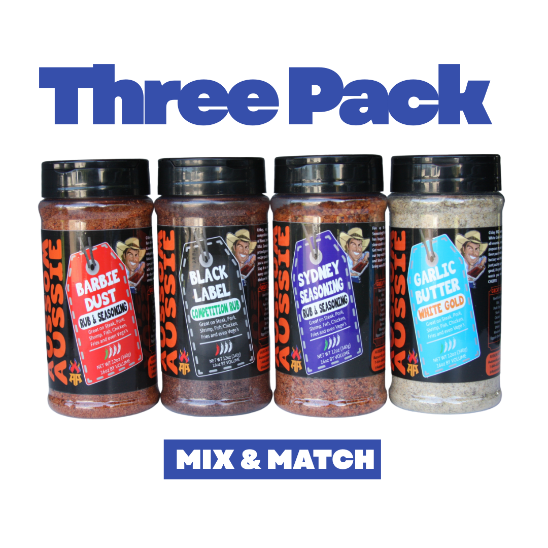 3-Pack BBQ Rubs - Build Your Own  Aussom Aussie Seasoning Trio
