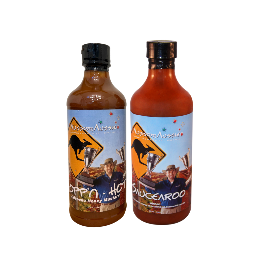 2 x Hot Sauces 1 x Saucearoo & 1 x Hop'N'Hot