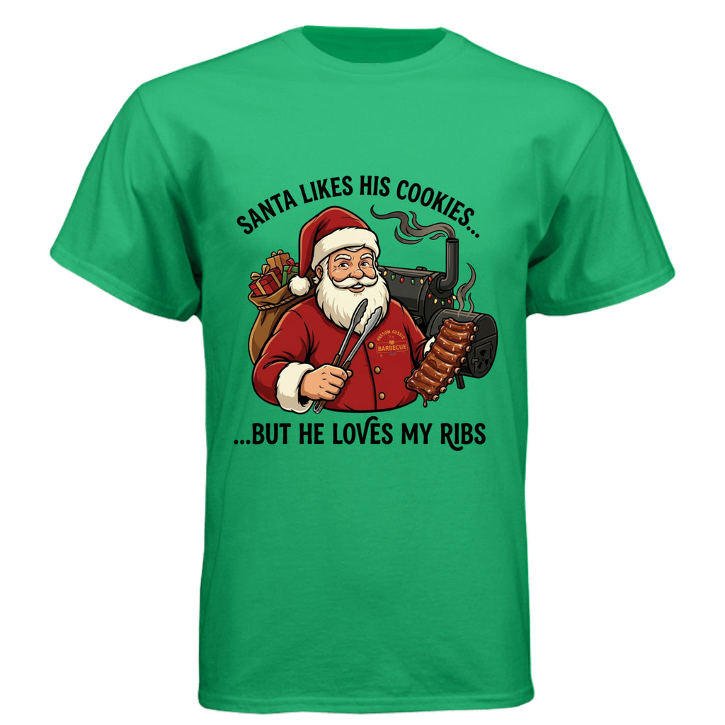 Santa loves my ribs shirt